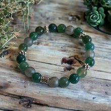 Load image into Gallery viewer, Jewelry - Green Agate Bead Bracelet