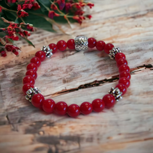 Load image into Gallery viewer, Jewelry- Red Jade Bead Bracelet